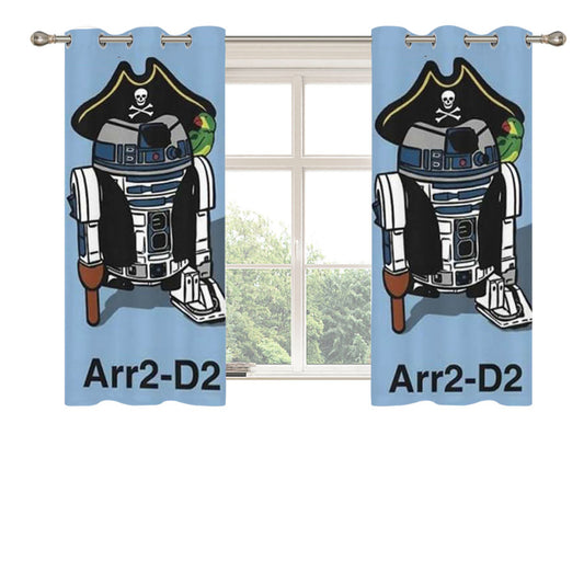 Star Wars R2D2 Pirate Peach Skin Window Curtains