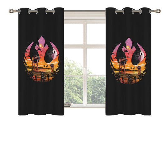 Star Wars Rebels Planet Art Peach Skin Window Curtains