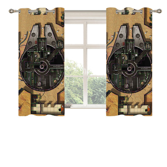 Star Wars Ship Map Peach Skin Window Curtains