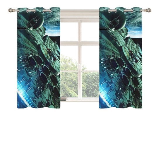 Star Wars Spaceship Planet Peach Skin Window Curtains