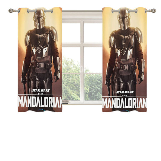 Star Wars The Mandalorian Peach Skin Window Curtains