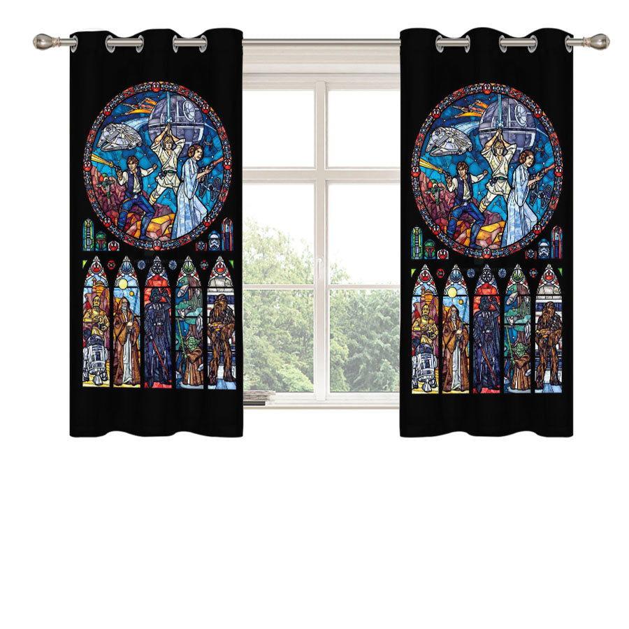 Star Wars Wallpaper Peach Skin Window Curtains