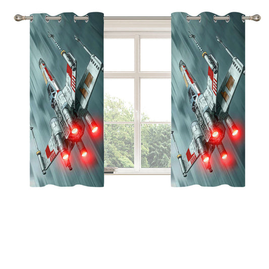 Star Wars X Wing Starfighters Peach Skin Window Curtains