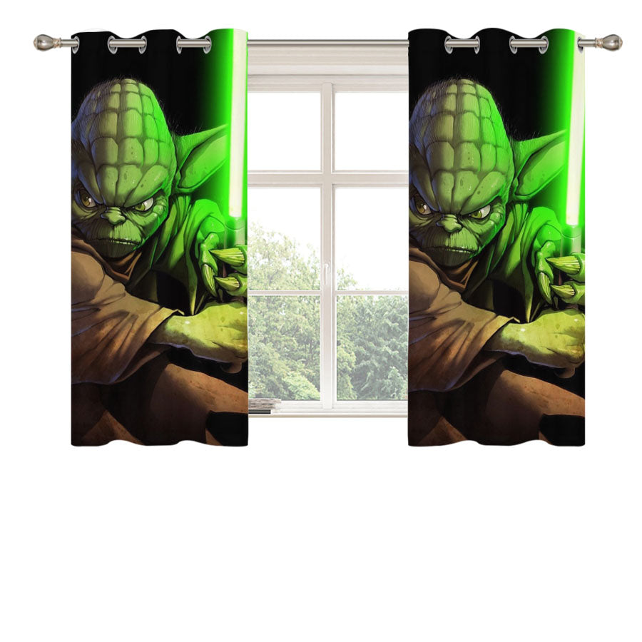 Star Wars Yoda Peach Skin Window Curtains