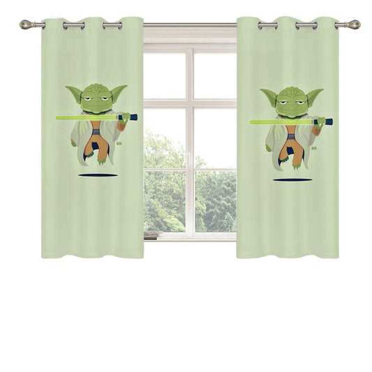 Star Wars Yoda Cartoon Peach Skin Window Curtains