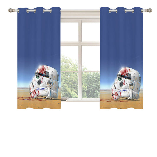 Start Wars Disney Cartoon Space Peach Skin Window Curtains