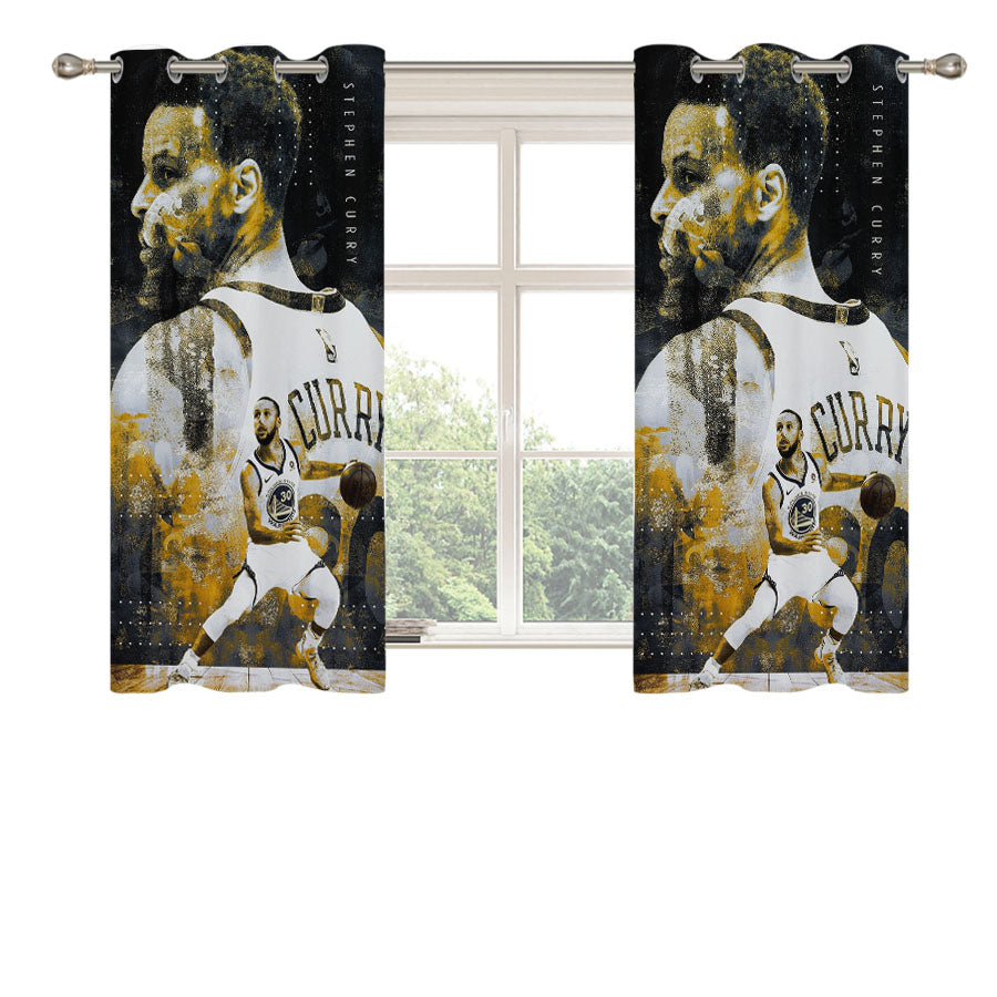 Stephen Curry Nba Peach Skin Window Curtains