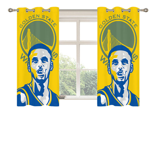Stephen Curry Passion Illusration Peach Skin Window Curtains