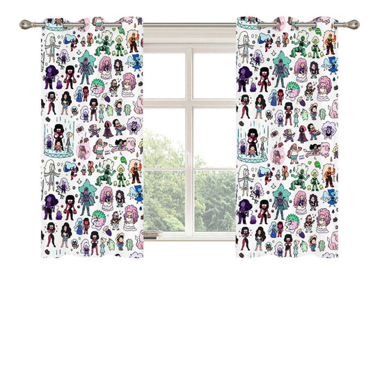 Steven Universe Pattern Wallpaper Peach Skin Window Curtains