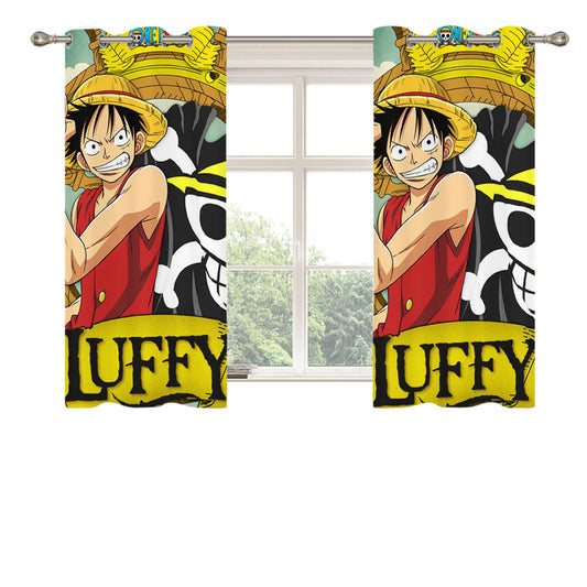 Straw Hat Pirate Captain Peach Skin Window Curtains
