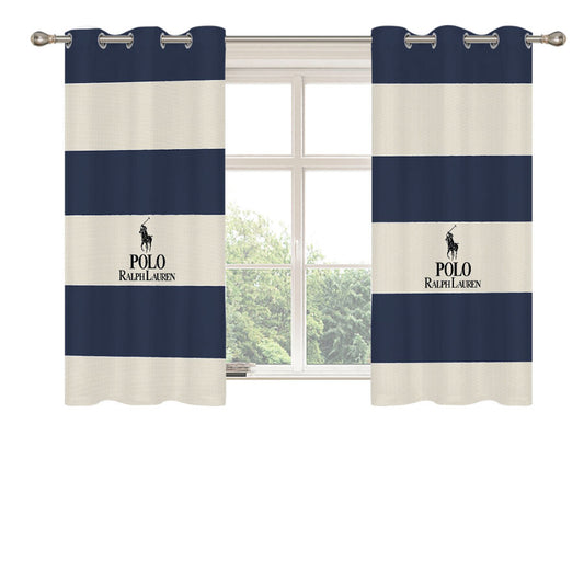 Stripe Polo Ralph Lauren Peach Skin Window Curtains