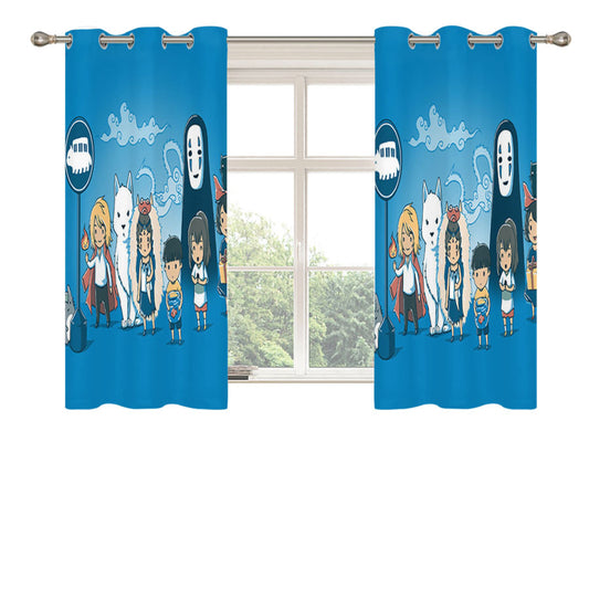 Studio Ghilbli Anime Cartoon Peach Skin Window Curtains