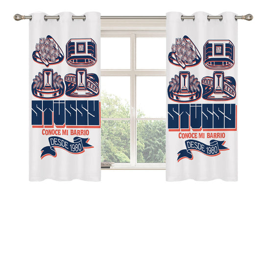 Stussy Conoce Mi Barrio Peach Skin Window Curtains