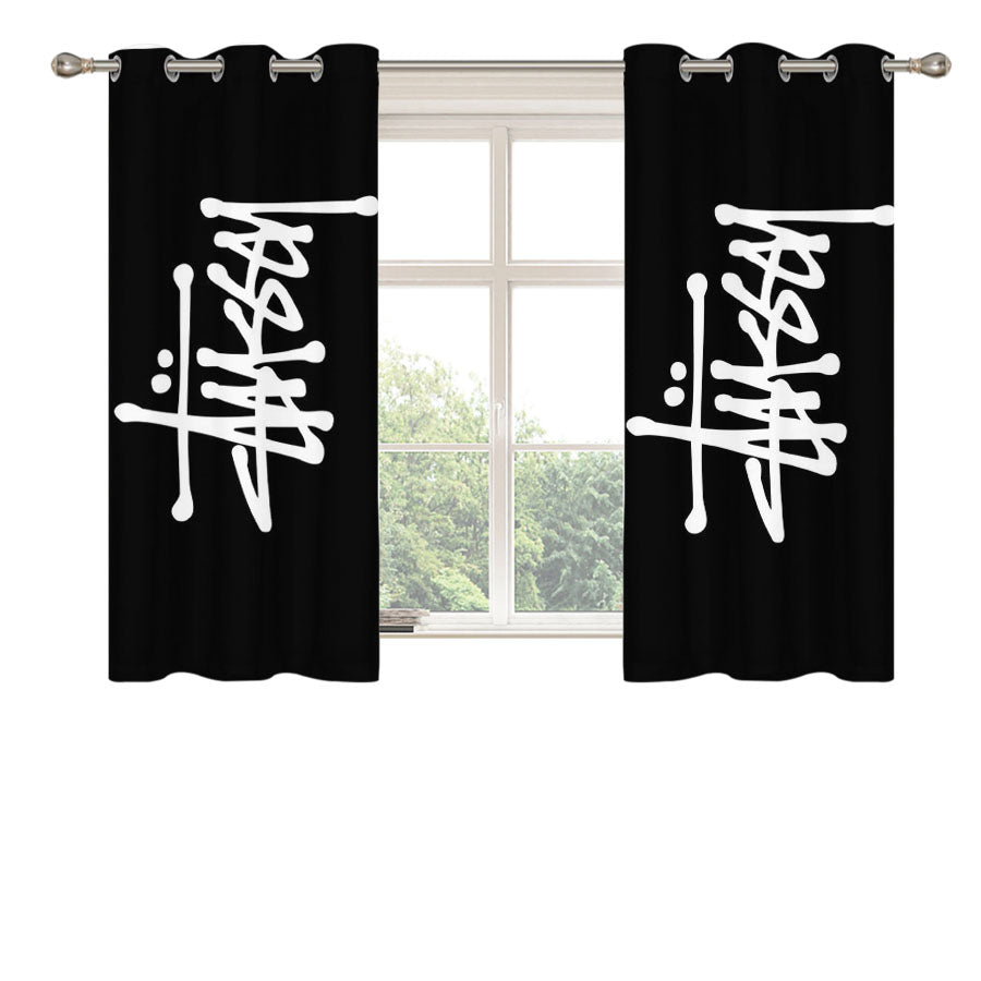 Stussy White Peach Skin Window Curtains