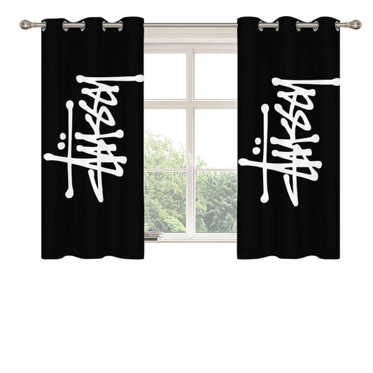 Stussy White Peach Skin Window Curtains
