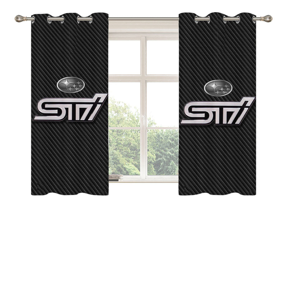 Subaru Sti Logo Peach Skin Window Curtains