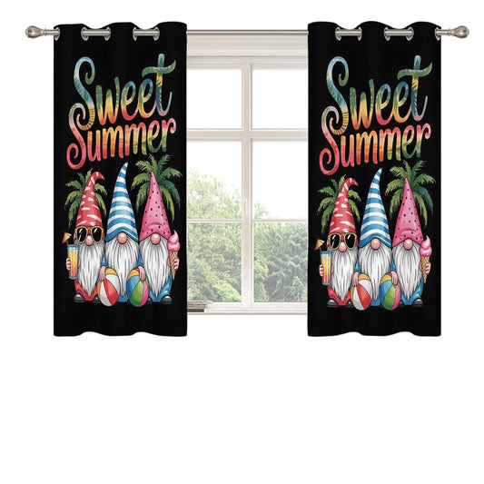Summer Gnomes Peach Skin Window Curtains