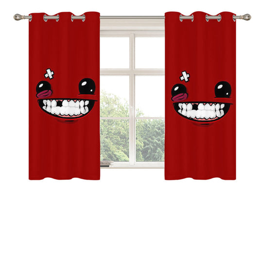 Super Meat Boy Tooth Peach Skin Window Curtains