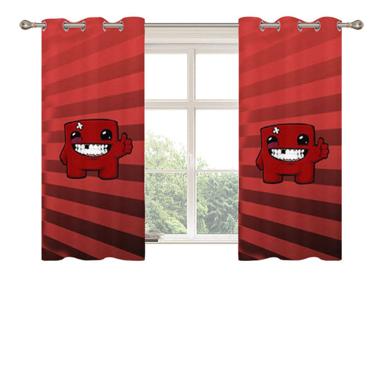Super Meat Boy Video Games Peach Skin Window Curtains