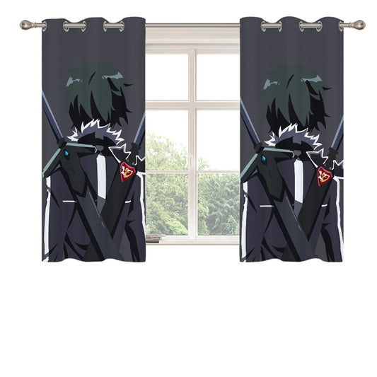 Sword Art Online Kirito Peach Skin Window Curtains