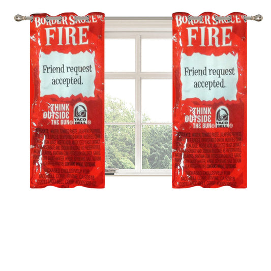 Taco Bell Sauce Fire Peach Skin Window Curtains