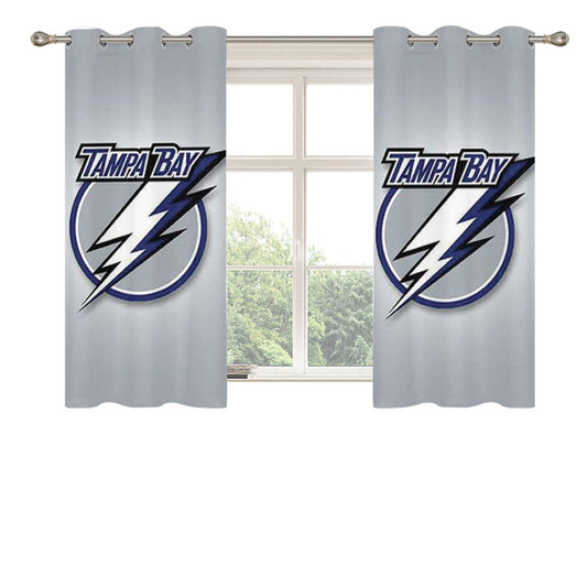 Tampa Bay Lightning Silver Radial Peach Skin Window Curtains