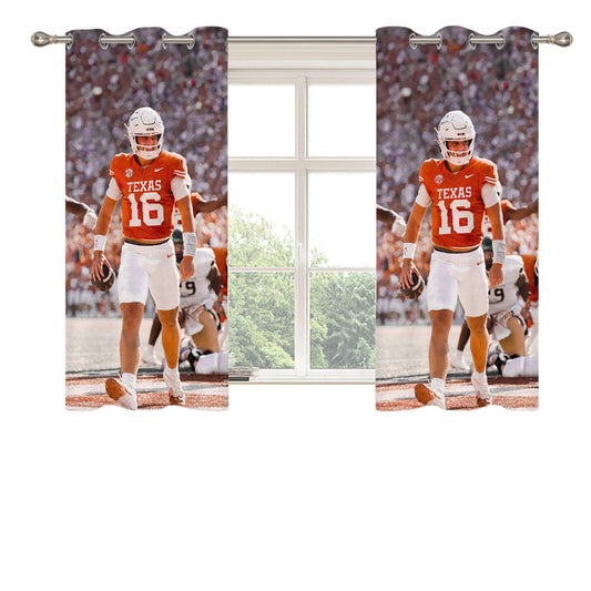 Texas Longhorns Arch Manning Peach Skin Window Curtains