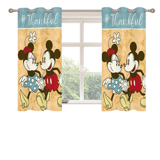 Thankful Mickey & Minnie Peach Skin Window Curtains
