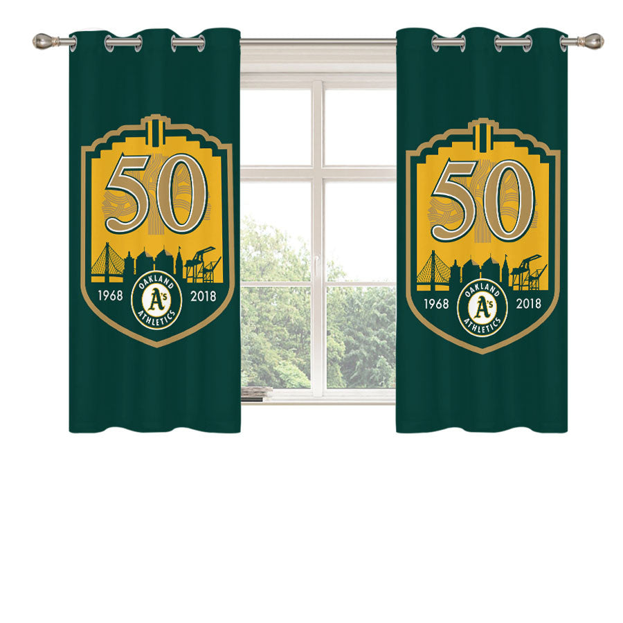 50Th Oakland Athletics Peach Skin Window Curtains