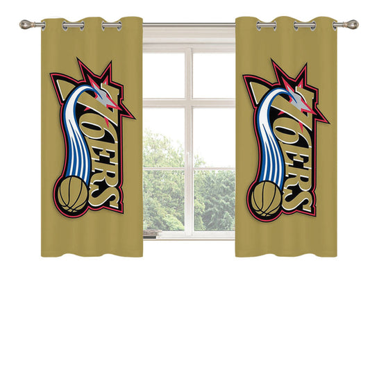 76Ers Logo Peach Skin Window Curtains