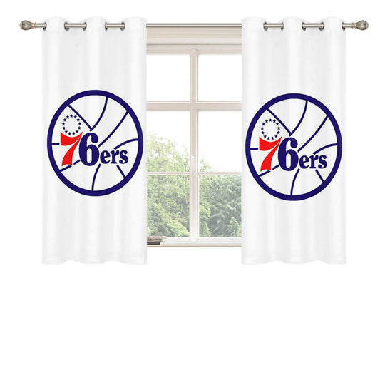 76Ers Old Logo Peach Skin Window Curtains