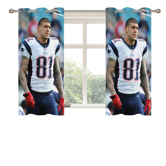 Aaron Hernandez Peach Skin Window Curtains
