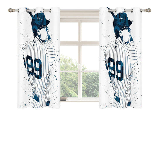 Aaron Judge Poster Peach Skin Window Curtains