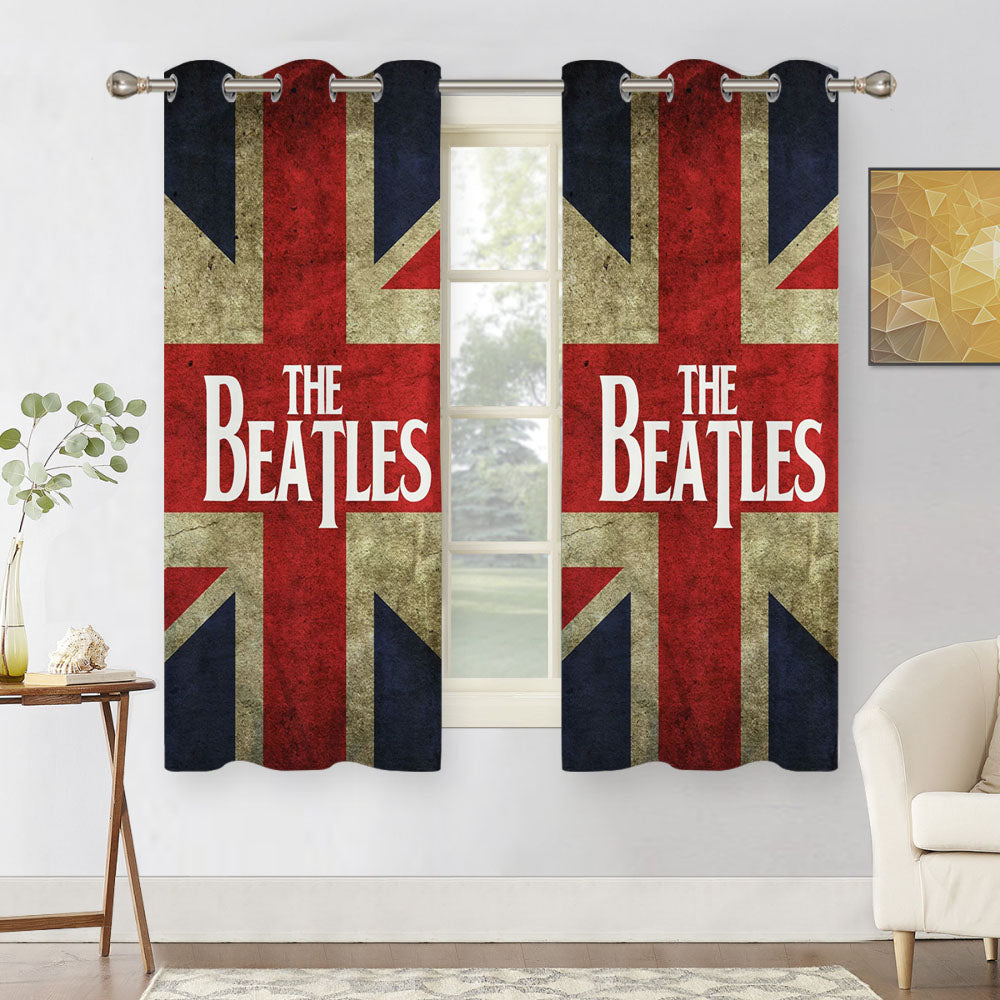 Personalized The Beatles Peach Skin Window Curtains