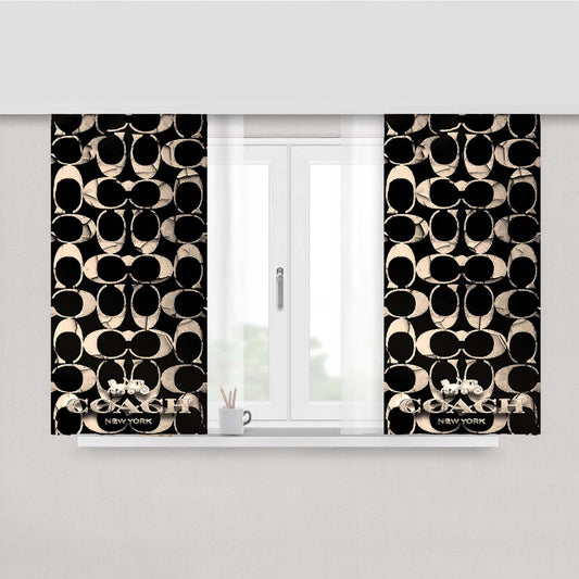 Coach Black New 889 Peach Skin Window Curtains