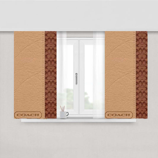 Coach Brown Peach Skin Window Curtains