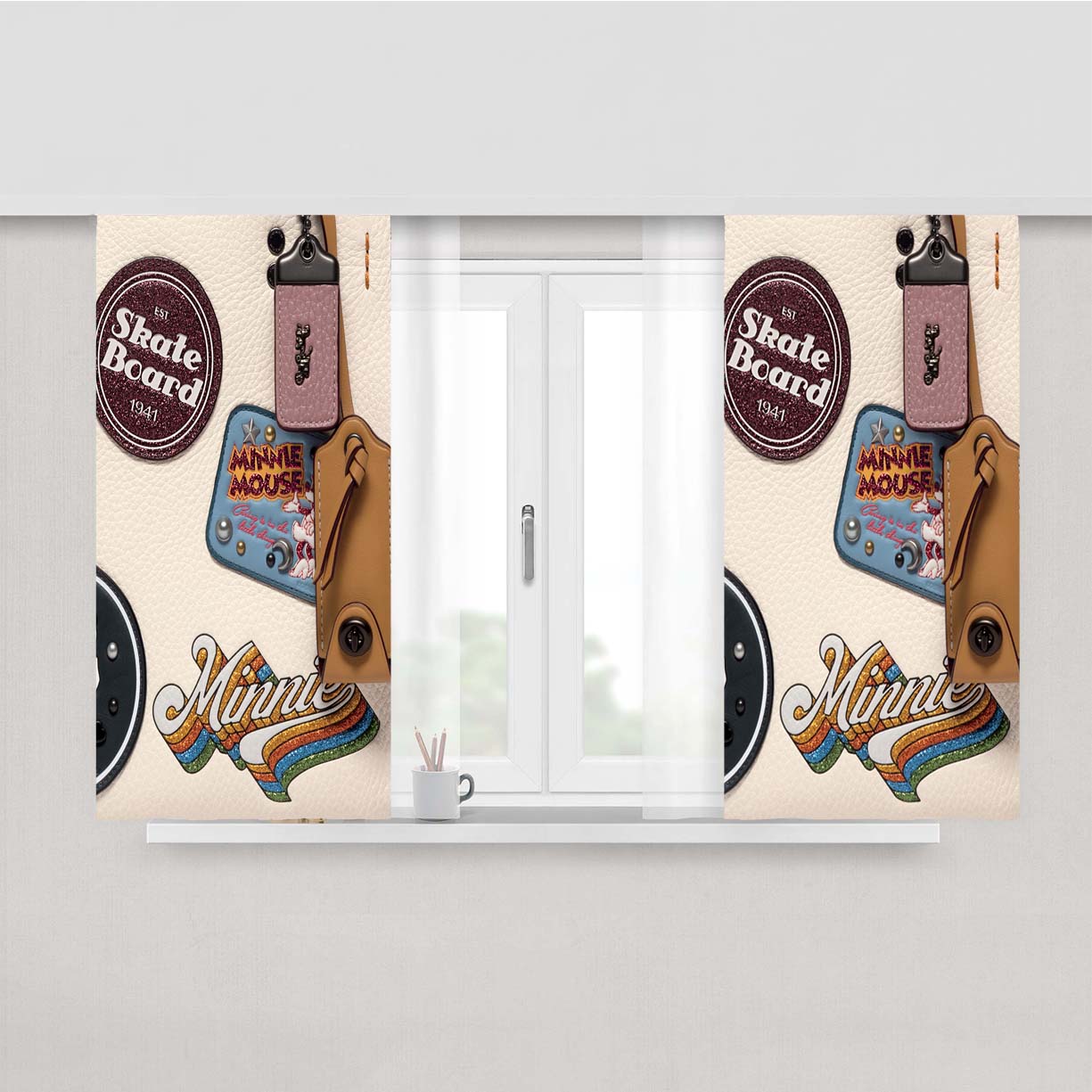 Oklahoma State University Logo Peach Skin Window Curtains