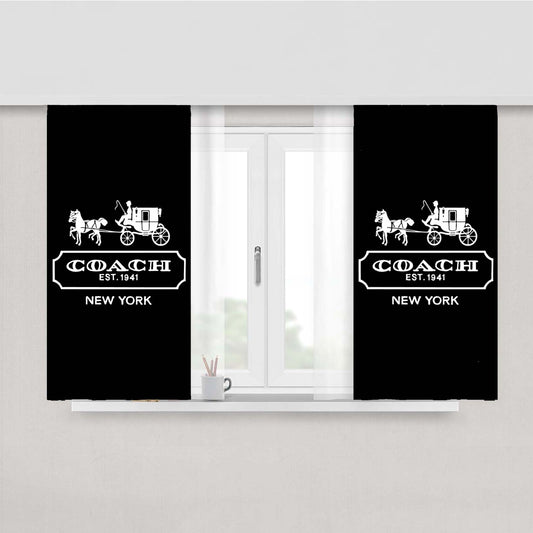 Coach Logo Peach Skin Window Curtains