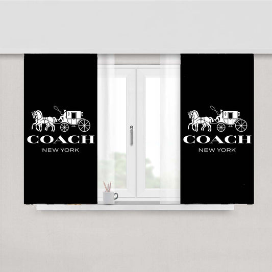 Coach Logo 2 Peach Skin Window Curtains