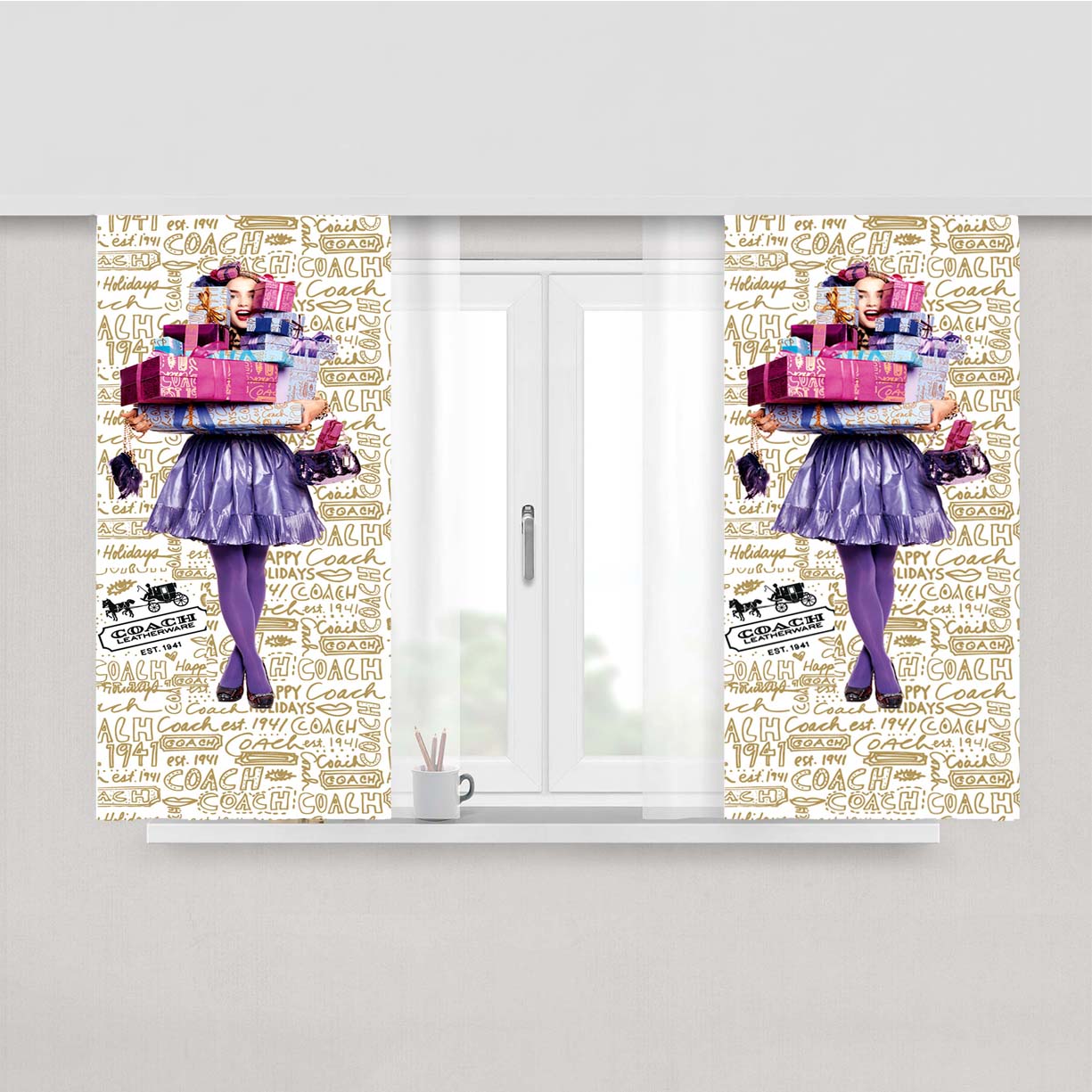 Coach New Cool Peach Skin Window Curtains
