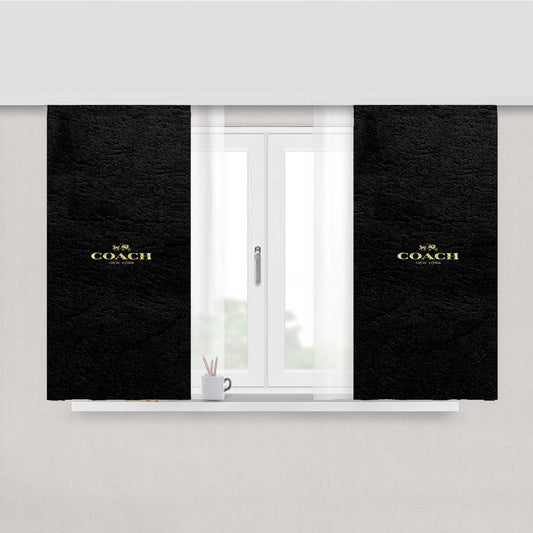 Coach New York Black Leather Peach Skin Window Curtains