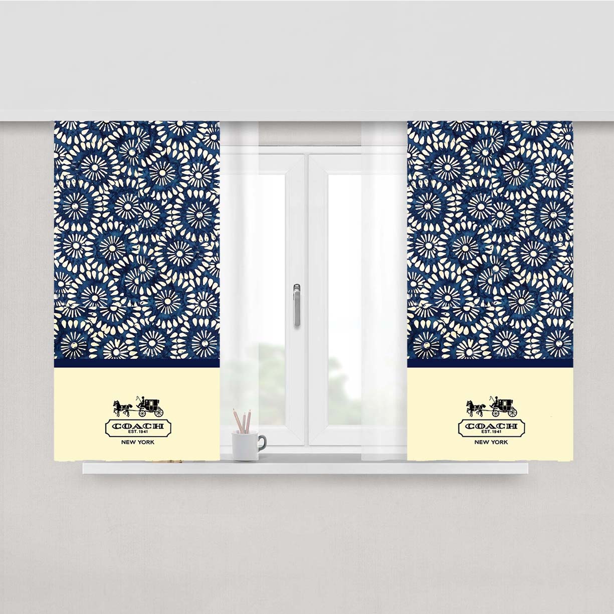 Lsu Tigers Eye Nike Logo Peach Skin Window Curtains