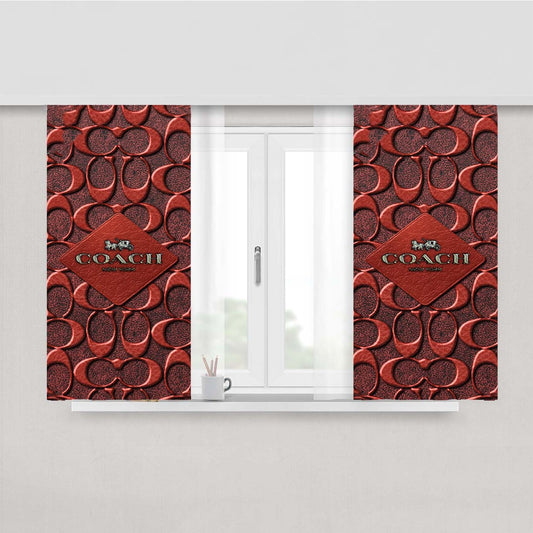 Coach New York Brown Peach Skin Window Curtains