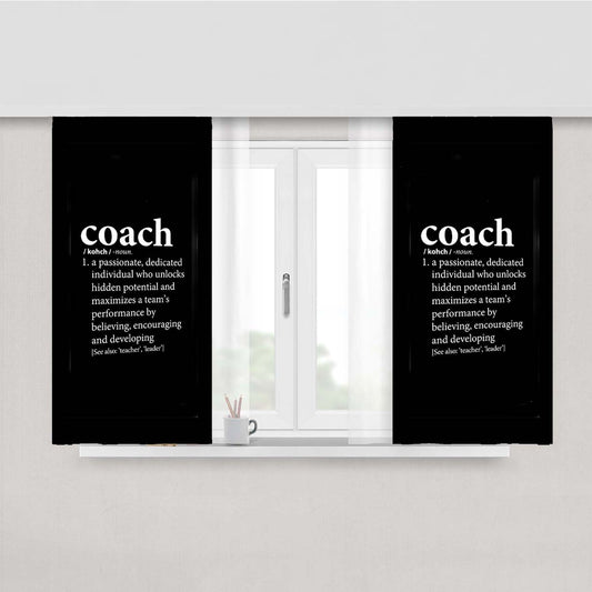 Coach Quotes Peach Skin Window Curtains