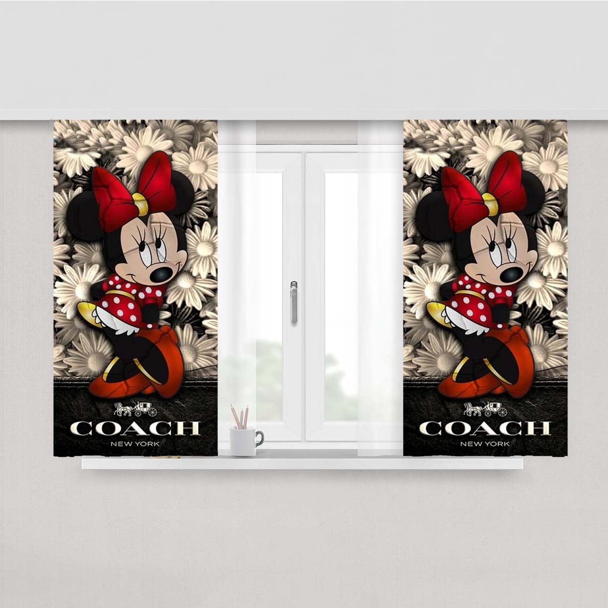 Flowers Coach Minnie Mouse New 43 Peach Skin Window Curtains