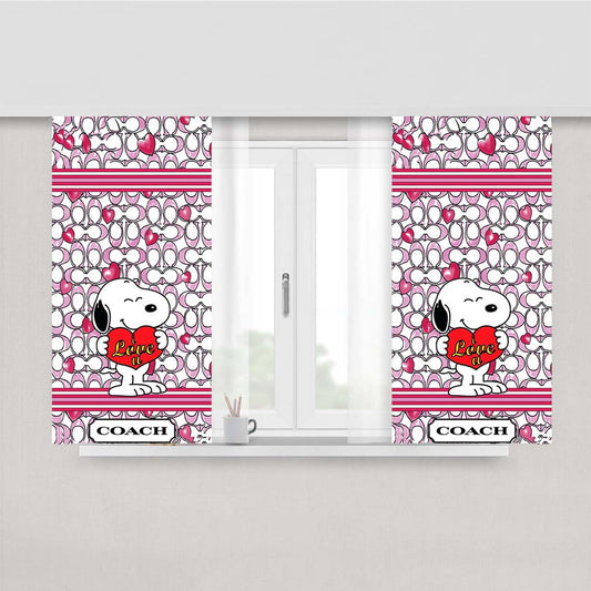 Cookie Monster Plain Wht Peach Skin Window Curtains