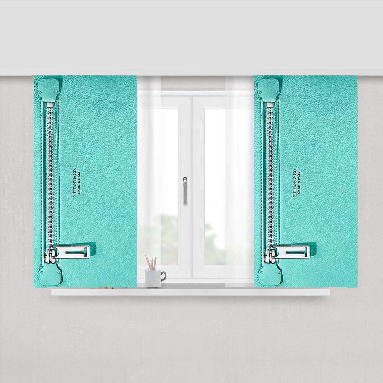 Tiffany And Co Blue Backpack Peach Skin Window Curtains